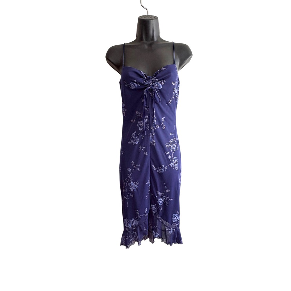 Vintage Y2K Byer Too! Size Small Purple Floral Whimsigoth Fairygrunge Dress